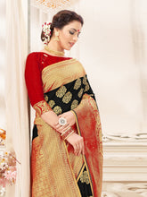 Stunning Black Banarasi Art Silk Woven Saree